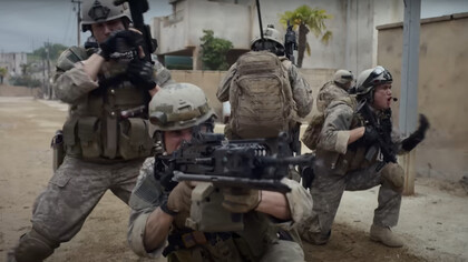 A gripping scene from Warfare (directed by Ray Mendoza and Alex Garland), where realism meets raw intensity—depicting the brutal, chaotic rhythms of modern combat through the eyes of elite American soldiers