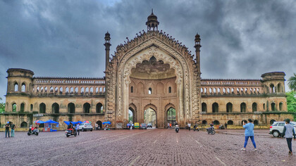 The "Turkish Gate" popularly known by the name "Rumi Darwaza" is a historical landmark in the city of Nawabs, Lucknow, India