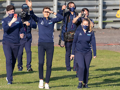Against the scenic backdrop of the Silverstone Circuit in Northamptonshire, England, during the 2021 season, George Russell's performance not only graced the track but also exemplified his outstanding racing prowess, further solidifying his position as a standout figure in the realm of motorsports