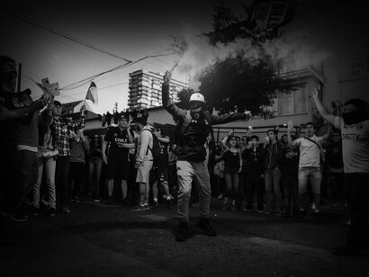 Grupo de manifestantes se concentran a favor del Plebiscito Constitucional que se llevará a cabo el próximo 4 de septiembre en tChile