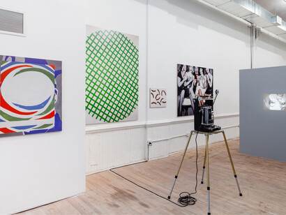 Installation view from Living with Pop. A Reproduction of Capitalist Realism, Artists Space, 2014. Left to right:
Konrad Lueg Der Omovertreter (The Omo Rep), 1963 / 2013. Archival inkjet print on Canson Fotosatin, mounted on reboard