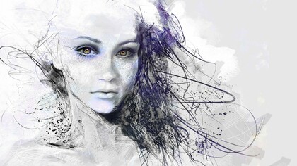 Mulher em desenho digital. Lia Rosa é a figuração onírica de um ideal feminino