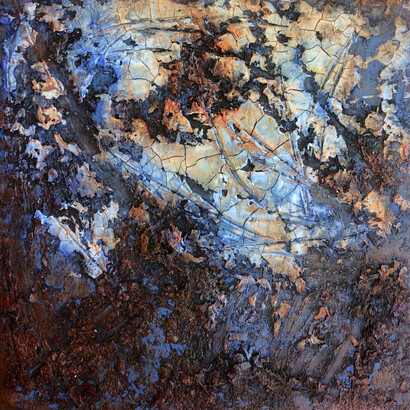 Aida Izadpanah, Transcendence 10, Mixed Media on Canvas, 18 x 18, 2014