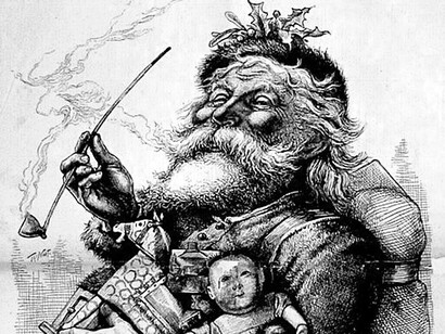 «Merry Old Santa Claus» de Thomas Nast, publicado el 1 de enero de 1881