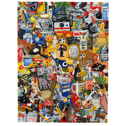 Emilio Villalba, Everything is Something 2, 2023, oil on canvas, 48x36 inches (121.92 x 91.44 cm). Courtesy of the artist and Dolby Chadwick Gallery