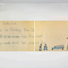John Schabel, November 22, 1963, 1963-2023, pigmented ink print, 48x125 inches, courtesy of the artist, photo by Nicholas Knight. Courtesy of carriage trade