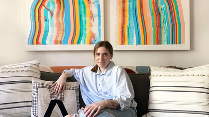 Amber Vittoria in her Manhattan apartment and art studio