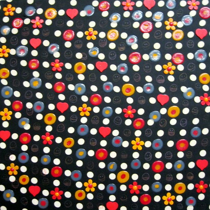 Shinya Sakurai, Love flower, 2011, tecnica mista su tela, 50 x 50 cm