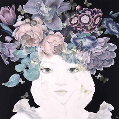 Karin Iwabuchi, Imagine, 2020, Graphite and acrylic on paper, 73x73cm. 