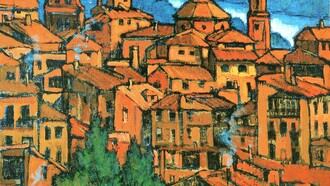 Judería de Tudela, Navarra. Óleo sobre tabla. 120 x 100 cms. Incluído en la exposición "Tudela y las Bardenas", del año 2000, España