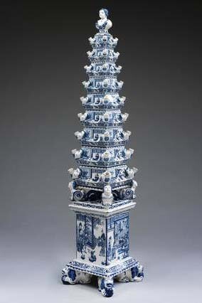Flower pyramid, probably 'Greek A' factory, around 1695, Holland. Museum no. C.19 to J-1982. © Victoria and Albert Museum, London