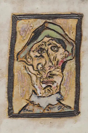 Raina Lee, Harlequin head by Picasso, stolen from the Kunsthal Rotterdam (detail), 2026. Courtesy of Make Room Gallery