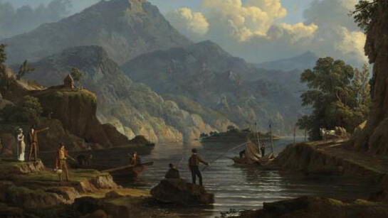 John Knox, Landscape with Tourists at Loch Katrine