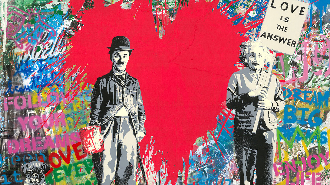 Mr. Brainwash (b. 1966) Juxtapose (detail), 2020 Silkscreen and Mixed Media on Paper 22 x 30 in