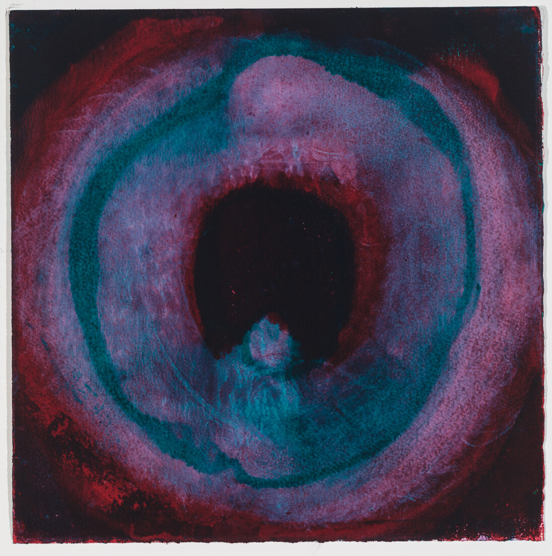 Marylyn Dintenfass, Oculus 35, 2015, Oil on paper, 15 x 15 inches
