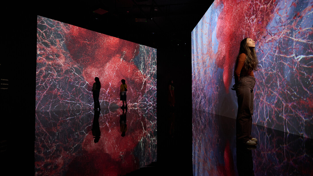 Marshmallow Laser Feast, All that is unseen, exhibition view. Courtesy of Media Majlis Museum