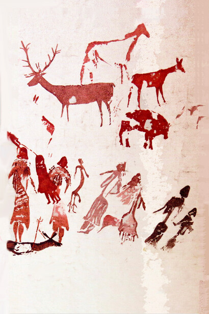 Art pariétal préhistorique. Les peintures rupestres avec leurs figures insinuées