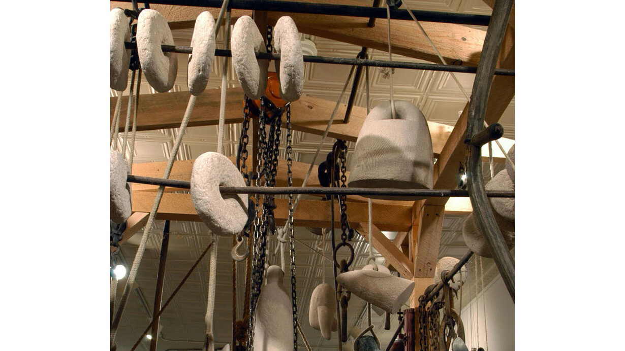 Tim de Christopher, The Fruit of Our Labors (detail), ongoing. Mixed media, dimensions variable. Courtesy of the artist. Installation at Oxbow Gallery, Northampton, MA, 2010.