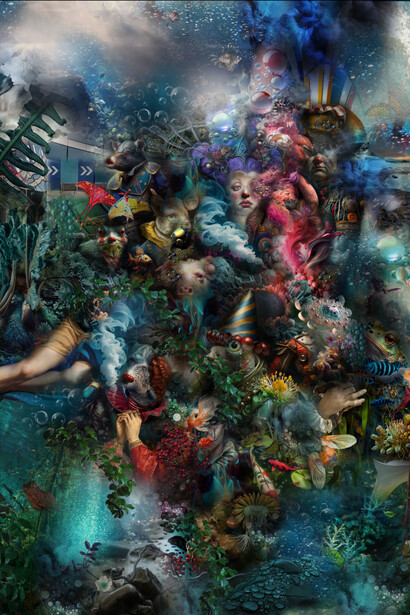 Bubble land, artwork in exhibition. Courtesy of Leila Heller Gallery