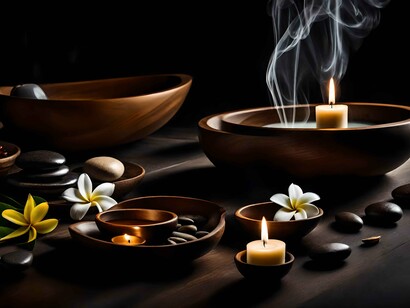 A calming massage setup, symbolizing the importance of daily self-care in winter 