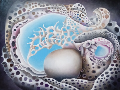 Fillinne, artiste peintre et plasticienne. Son travail emblématique résiste au fil des ans et l’art visionnaire qu’elle imagine nous laisse pantois et frivoles © Pascal Pery