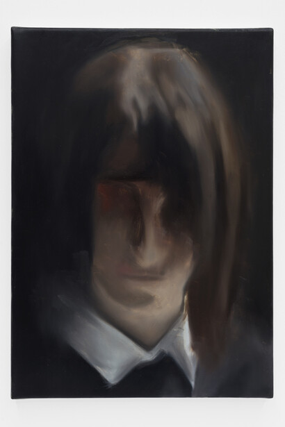 Arthur Marie, Red Road, 2023, oil on canvas, 13.8x9.8 inches. Courtesy the artist and Queer Thoughts Gallery