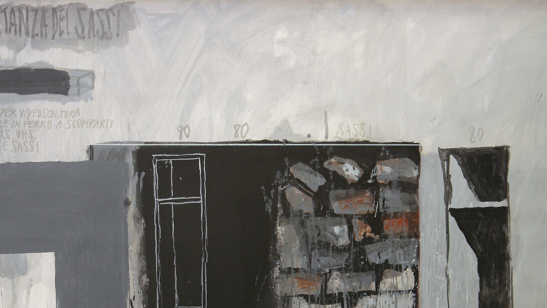 F. Plessi_La stanza dei sassi n. 3_1990_cm 70 x 100