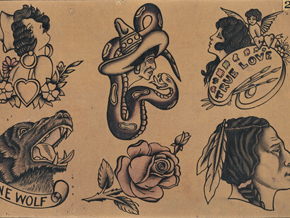 Artwork from 'Vintage Flash Tattoo: 100 Years of Traditional Tattoos from the Collection of Jonathan Shaw', published by powerHouse Books