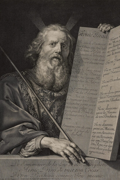 Robert Nanteuil, Moses with the tablets of the law, after Philippe de Champagne, 1699. Courtesy of Blanton Museum