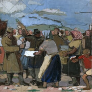 Marij Pregelj, Drawing for the liberation fresco (color study) (detail), 1947. Courtesy of MG+MSUM