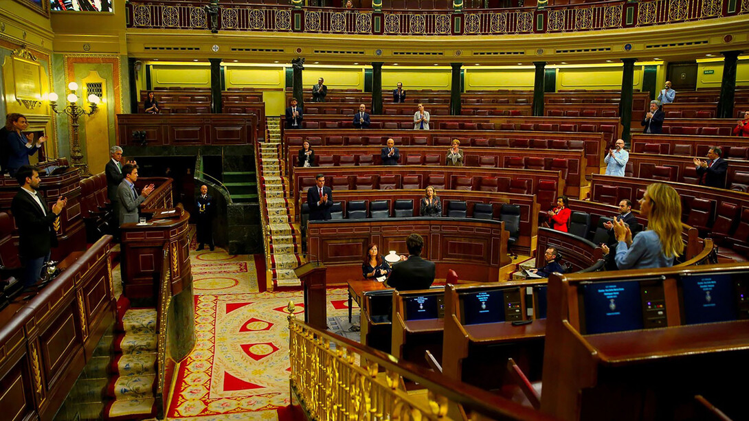 El Parlamento español durante la segunda aprobación de la prórroga del estado de alarma