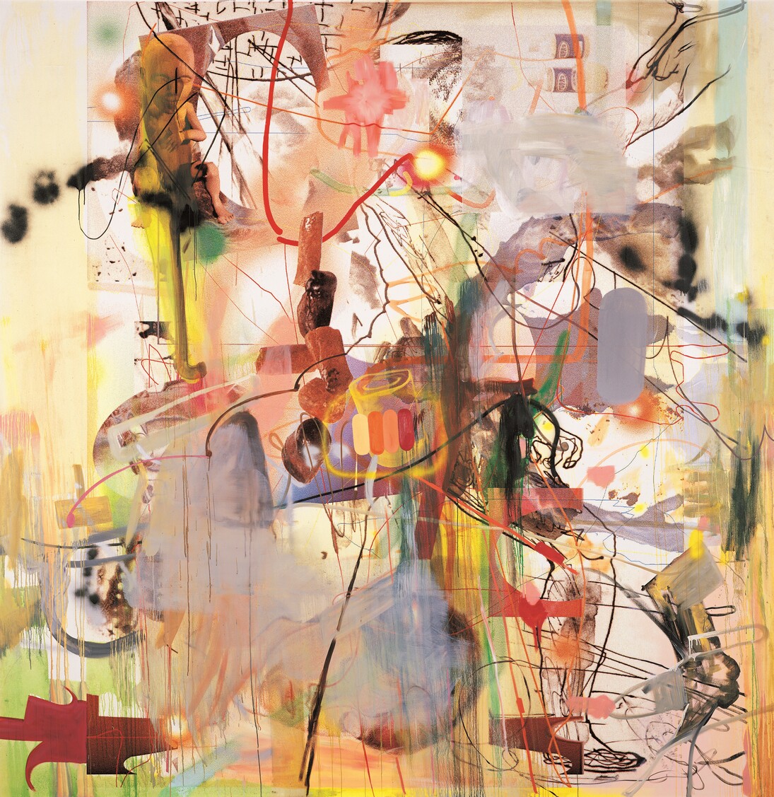 More Fire and Ice, 2001. Inkjet print and mixed mediums on canvas, 137 7/8 x 133 7/8 in (350 x 340 cm). Private collection. Image courtesy the artist and Luhring Augustine, New York