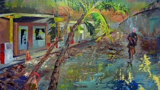 Daphne Arthur, Untitled (Iguerote), 2014, Oil on canvas, 16” x 20” x 1”