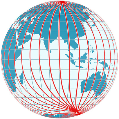 El campo magnético se calculó utilizando los coeficientes del Campo Geomagnético Internacional de Referencia para la época 2010