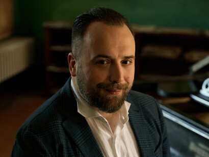 Ritratto di Manuel Gualazzi. Per gentile concessione del Venezia Jazz Festival