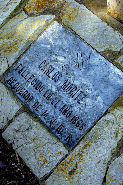 Placa que marca la tumba de Karl Moritz. Tras su muerte se había colocado una tablilla, ya desaparecida, que decía simplemente: “Karl Moritz 1866"