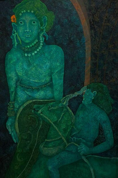 L’antico amore, 2003, olio su cartone, cm 120x80