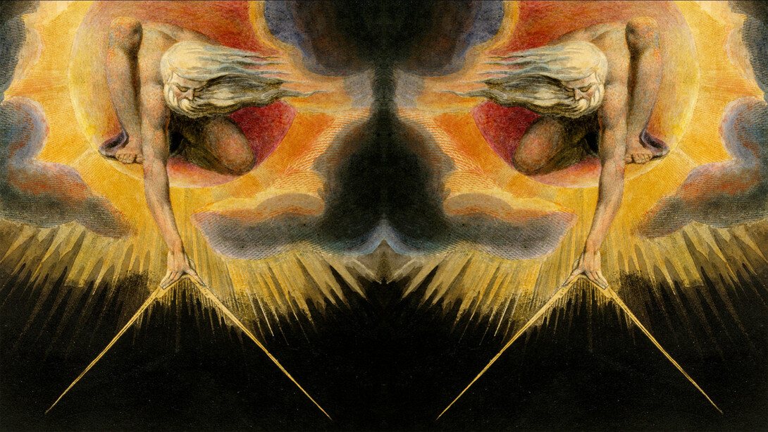 William Blake, The Ancient of Days, 1794, acquaforte/acquerello, 23,3 × 16,8 cm, British Museum, Londra