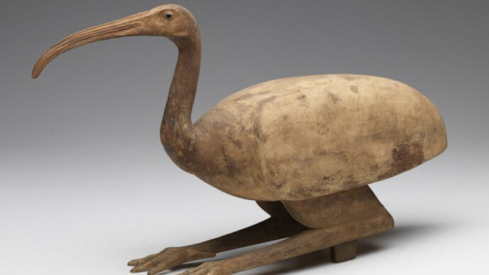 Unknown artist, Egyptian, Coffin for an ibis, 664-30 BCE or later, Wood and glass, 31.6 x 54 x 15.5 cm (12 7/16 x 21 1/4 x 6 1/8 inches) Anonymous gift 57.001