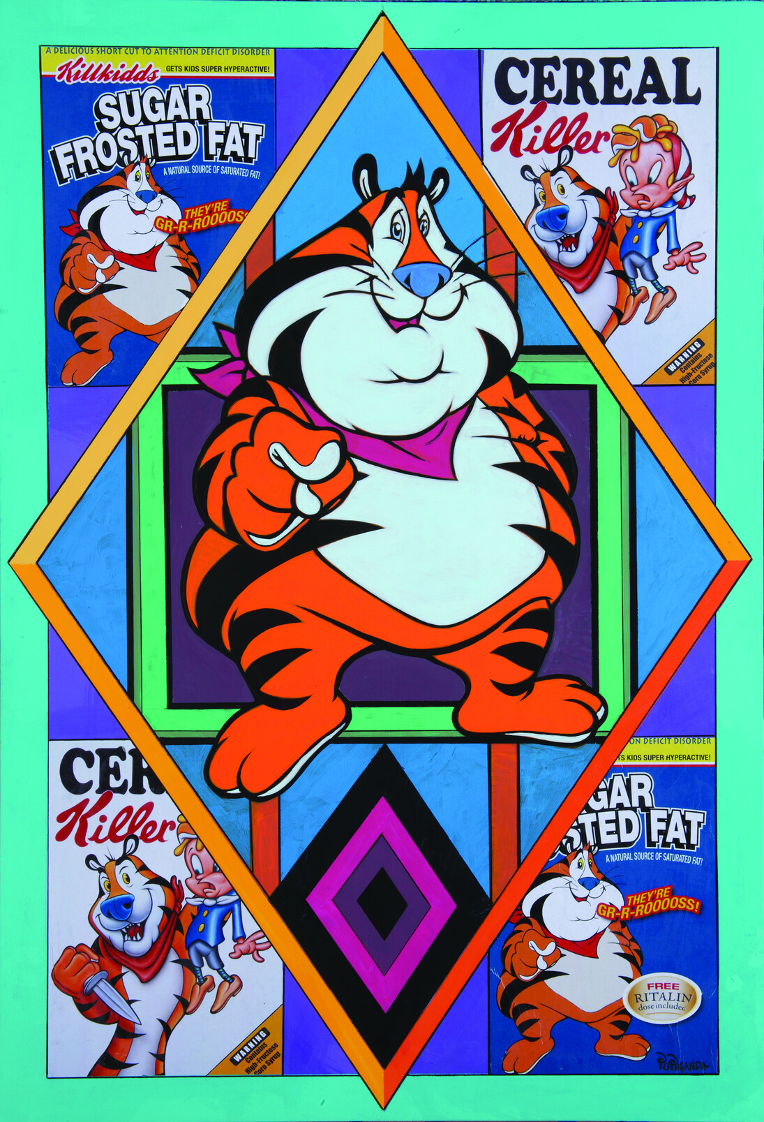 Fat TonyDiamond, Oil on Board, 24x36inch 61x92cm 2014