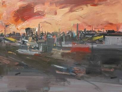 Alessandro Russo, Marghera, olio su tela cm 100x150, 2015