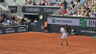 Alexander Zverev en su encuentro contra Jesper de Jong en Roland Garros, mayo de 2026