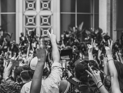 Gruppo di manifestanti contro la guerra