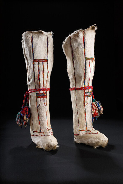 Siberian White Reindeer Boots, Khanty. Beloyarsk, Ob Basin, Siberia, Russia, 1980s