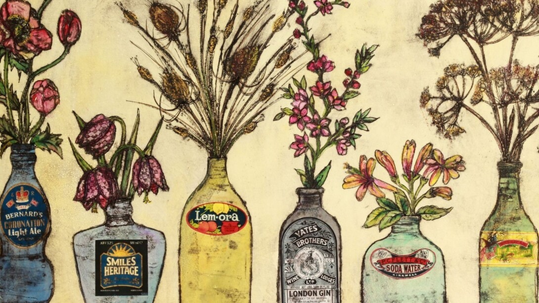 Vicky Oldfield, Hedgegrow Flowers, collagraph