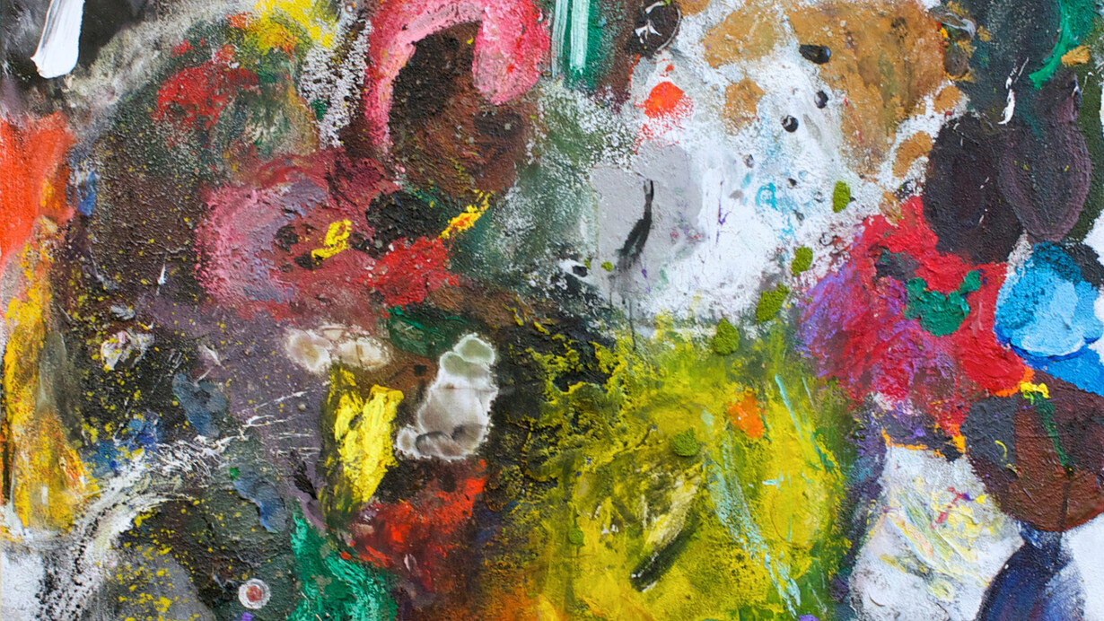 Jim Dine, It Creases So Easily, 2014, acrylique, sable et fusain sur toile, 122 x 107 cm, Courtesy Galerie Daniel Templon, Paris & Brussels