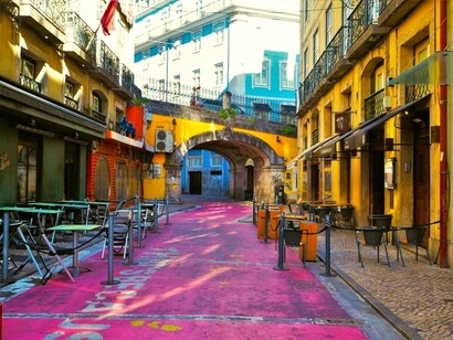 Rua Cor de Rosa em Lisboa, Portugal