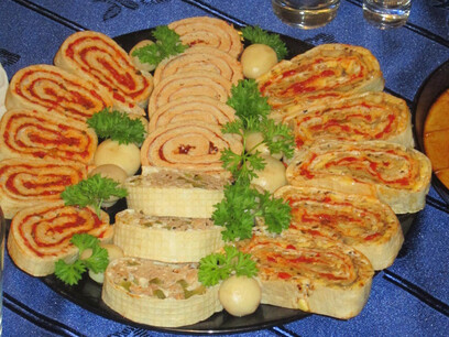 Fasting food, Pepper and Mushroom rolls