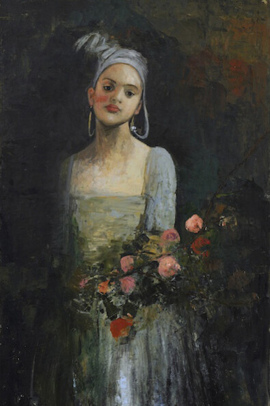Ġoxwa, Flora, 2014, Oil & Wax on Canvas, 57½" x 35"