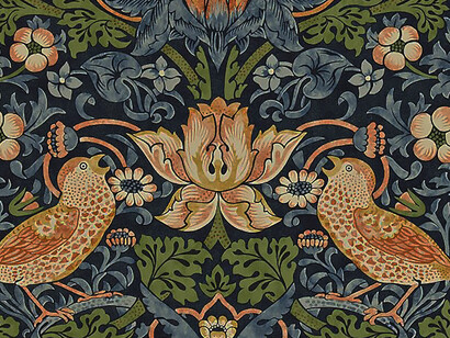 Morris & Co. strawberry thief wallpaper